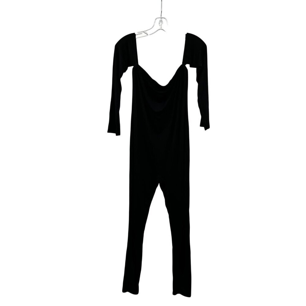 Fashion Nova Off Shoulder Jumpsuit Long Sleeve Skinny Leg Black Size XL New